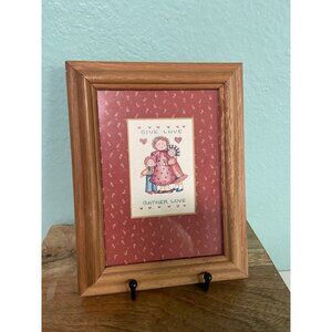 Vintage Give Love Gather Love Framed Art Boho Granny 90s‎